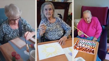 Uxbridge care home Residents take part in some crafting fun